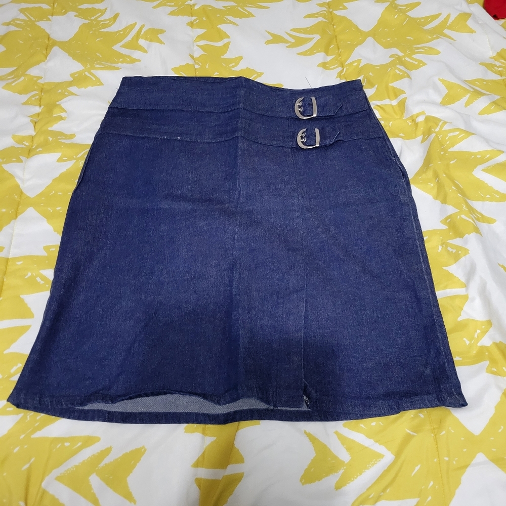 Dark denim mini skirt